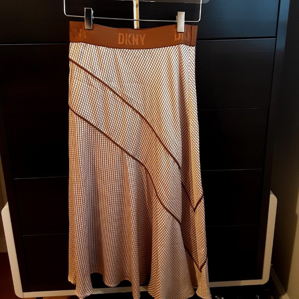 DKNY Women Luggage Color Skirt. Print Bias Cut Skirt